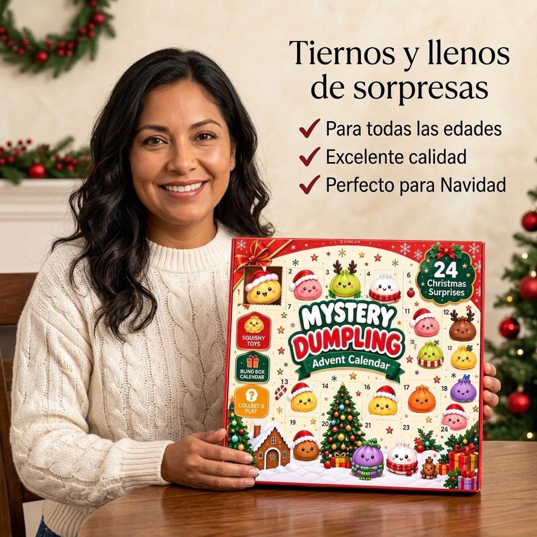 Mamá con el calendario de regalo
