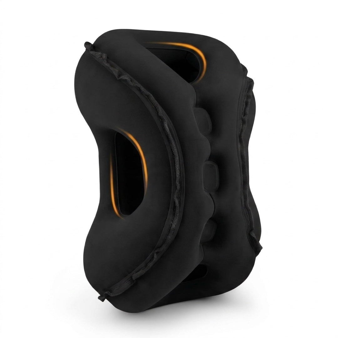 SkyNap inflatable travel pillow in black
